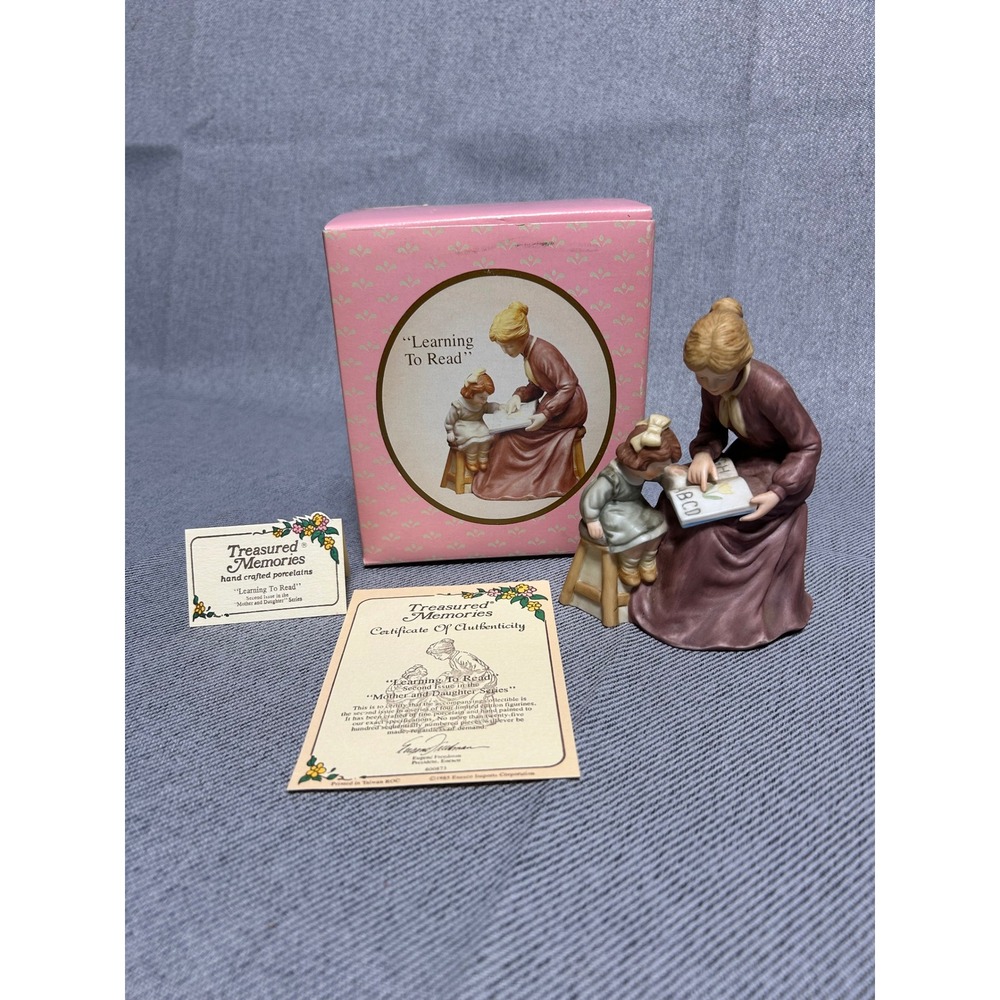 Enesco Treasured Memories Figurine Learning‎ To Read Brown Limited Edition 1985